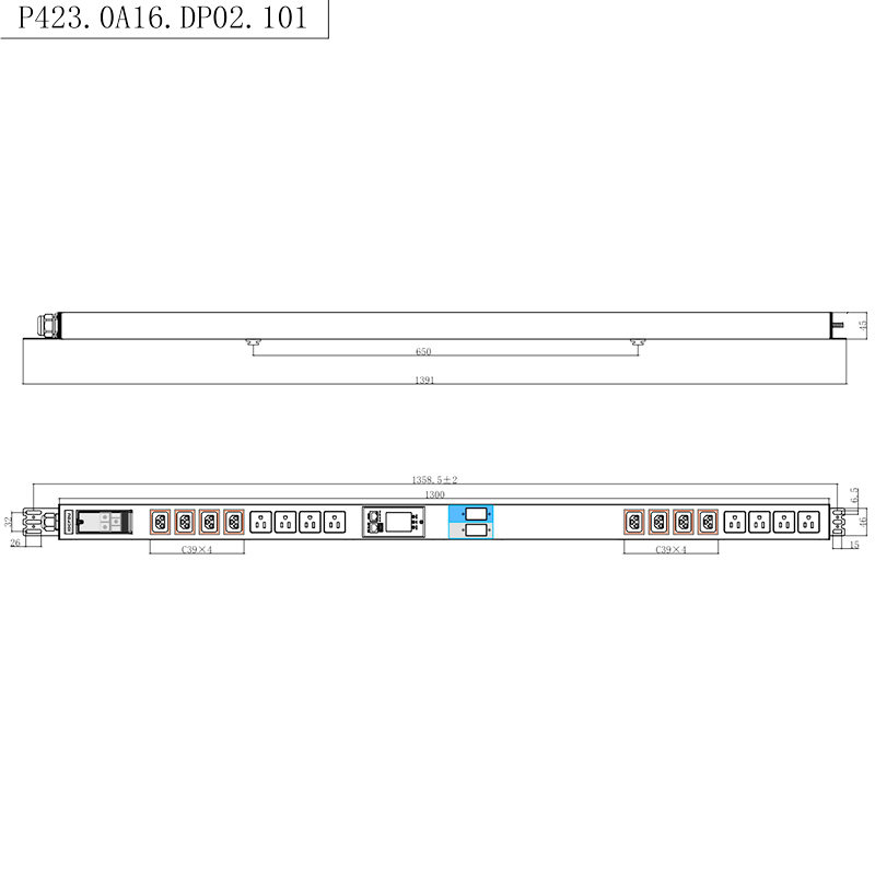 콘센트 16개 IEC C13 C19 및 US 소켓 1.5U 액체 자기 회로 차단기 수직 TCP/IP 스마트 랙 PDU