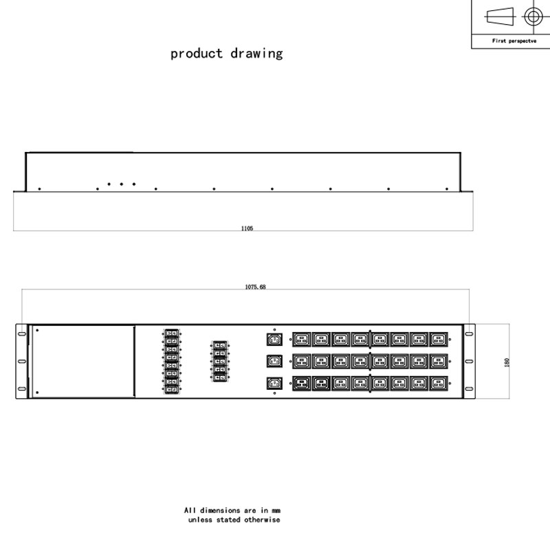 3상 27구 C13 C19 수직 차단기 스위치형 Pdu