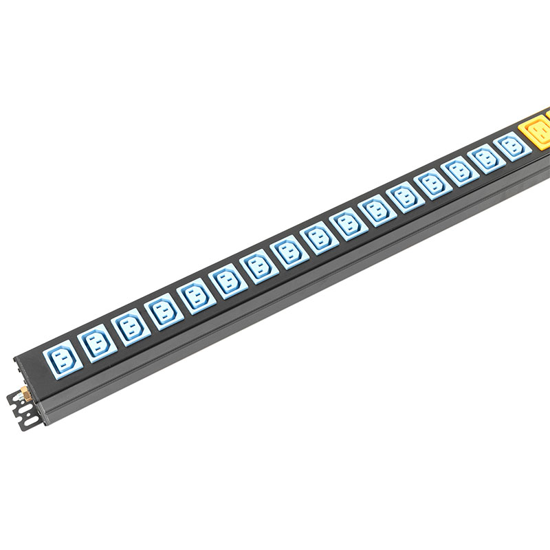 24구 C13x16 C19x8 수직 디지털 전류 전압 측정기 차단기 SPD 스위치 랙 Pdu