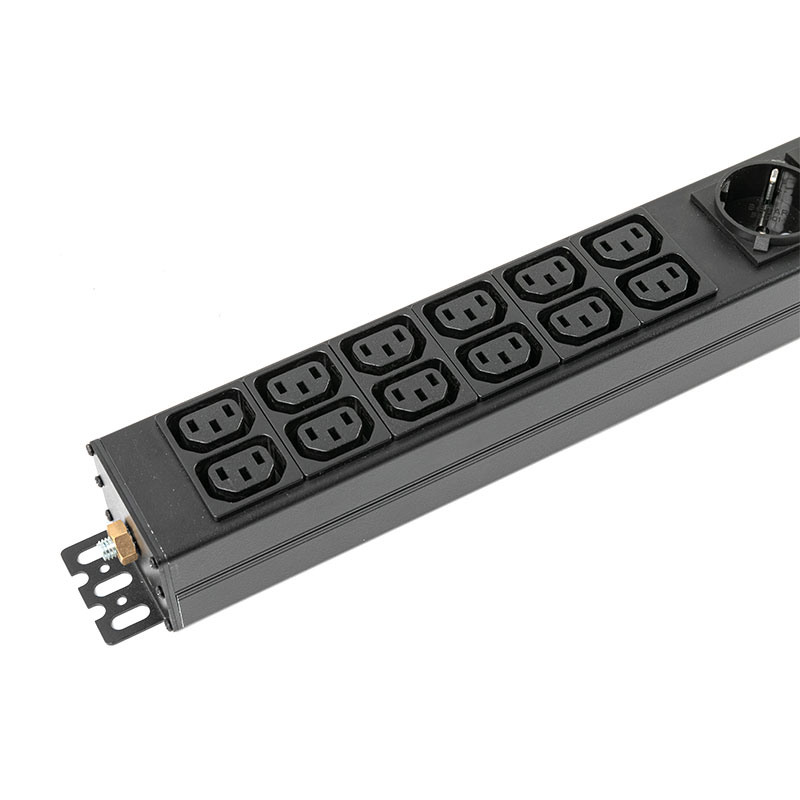 27개 콘센트 C13x12 Germanyx15 수직 전류 전압계 차단기 스위치 랙 Pdu